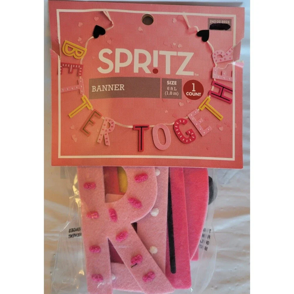 Spritz Valentine’s Day - Better Together - Garland Love 72” Banner Wedding